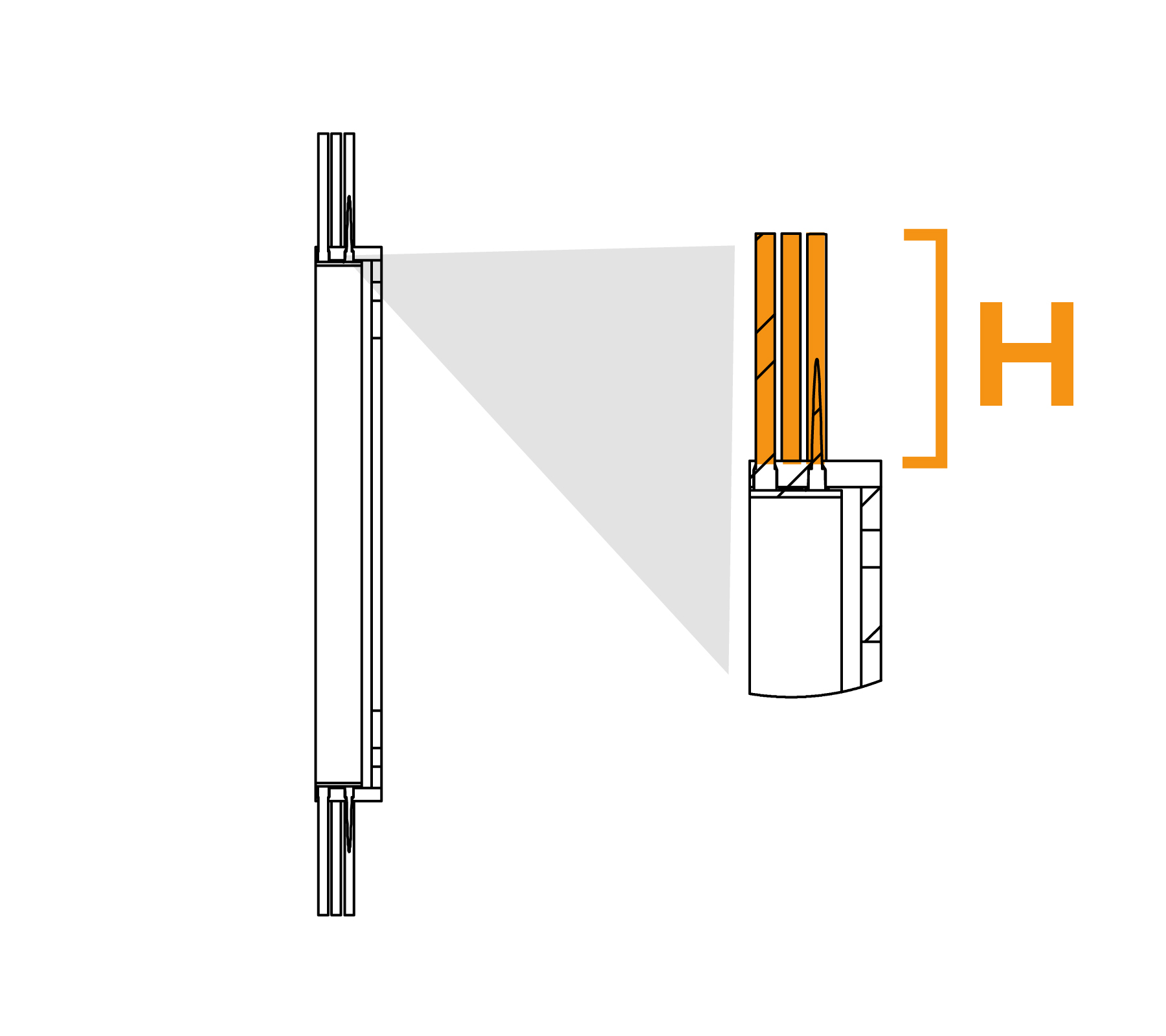 Large Diameter Pencil Ring Brush - Diagram H