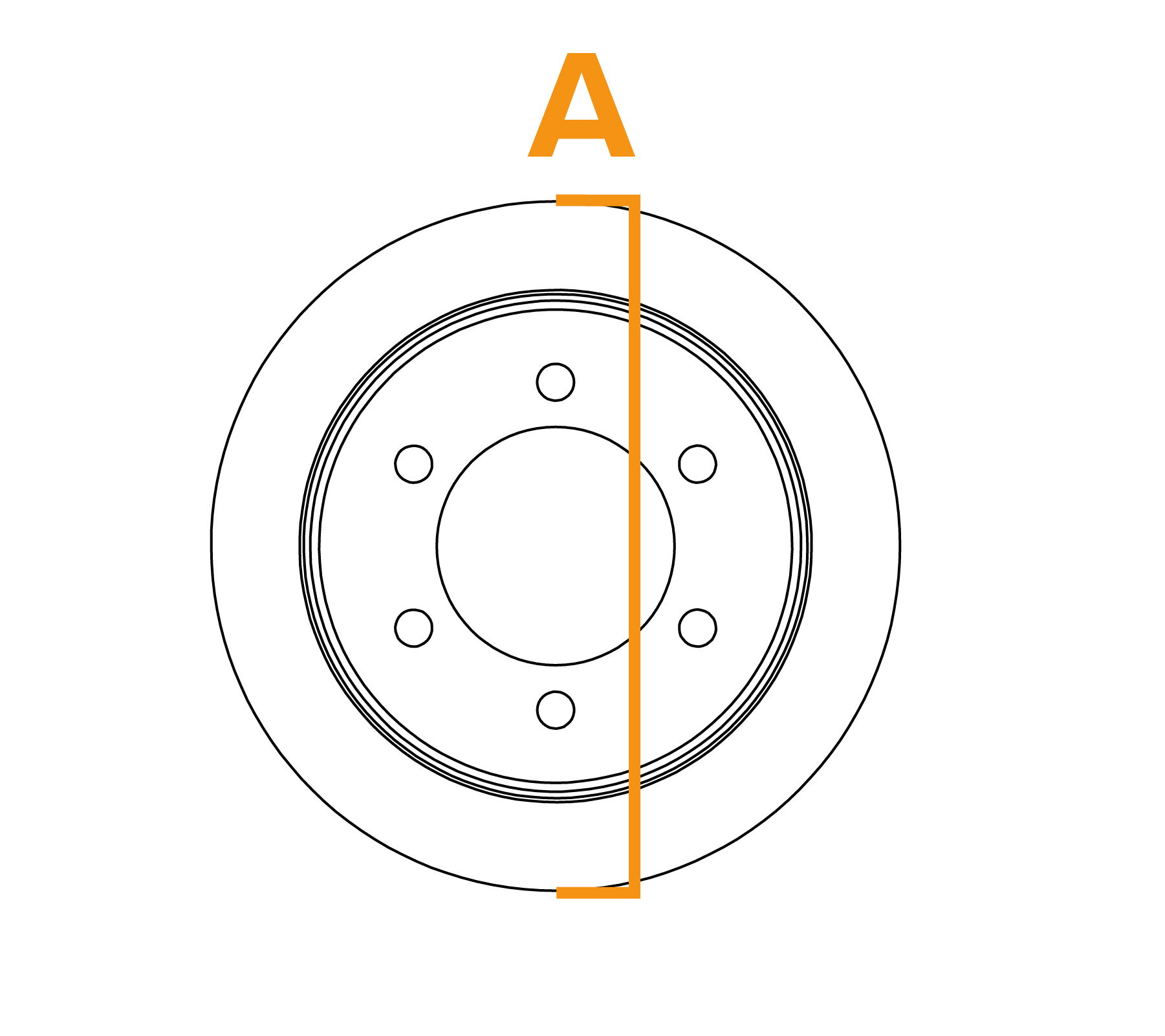 Flat Wire Flange Ring Brush - Diagram A