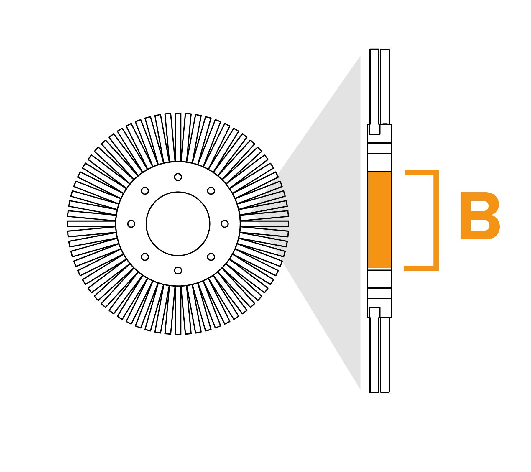 Pinceau à crayon à noyau solide - Diagramme B