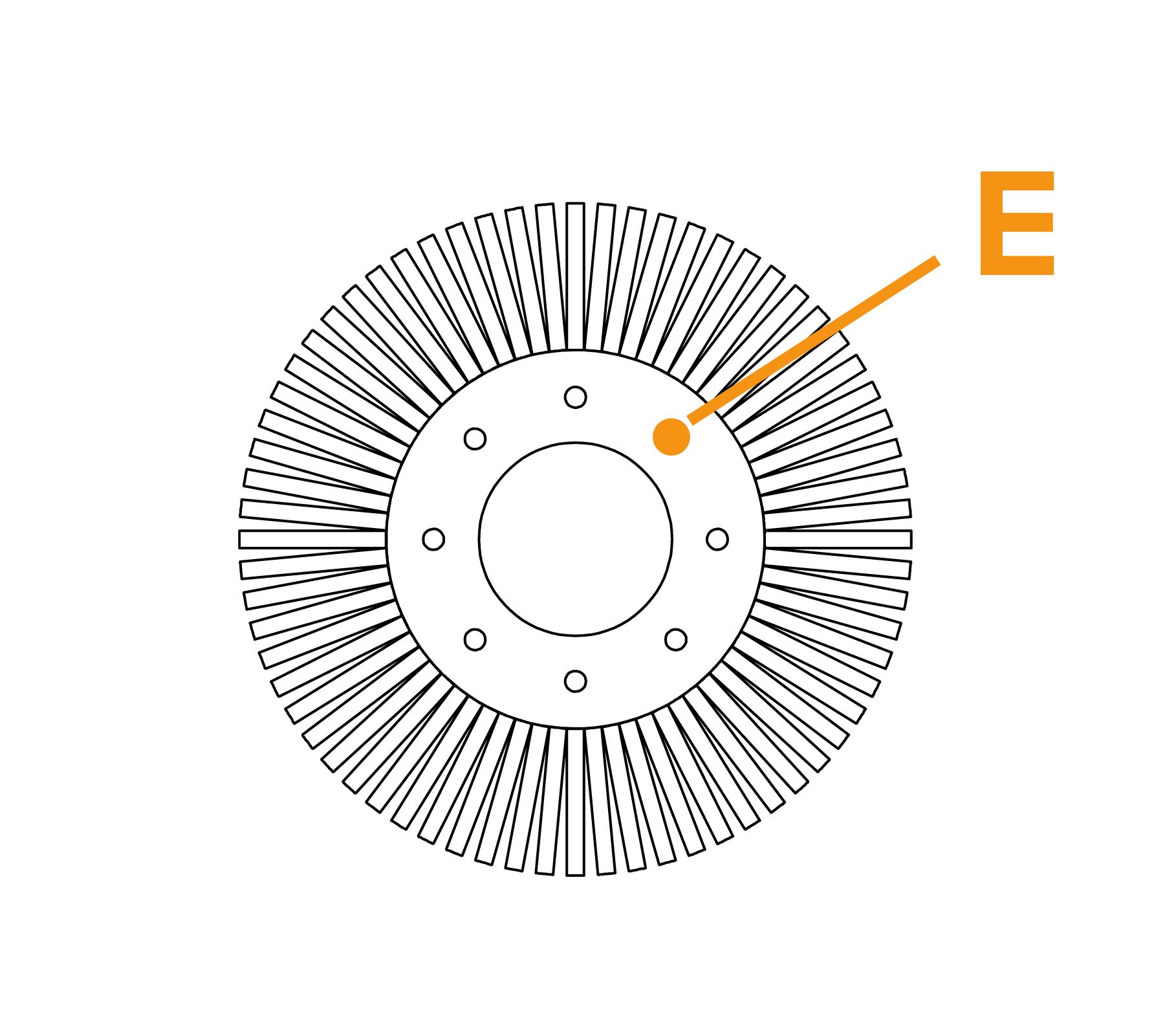 Pennello a matita per nucleo solido - Diagramma E