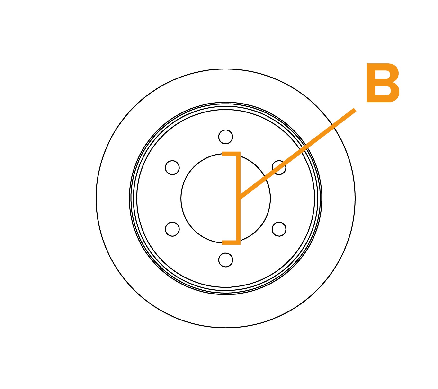 Flat Wire Flange Ring Brush - Diagram B