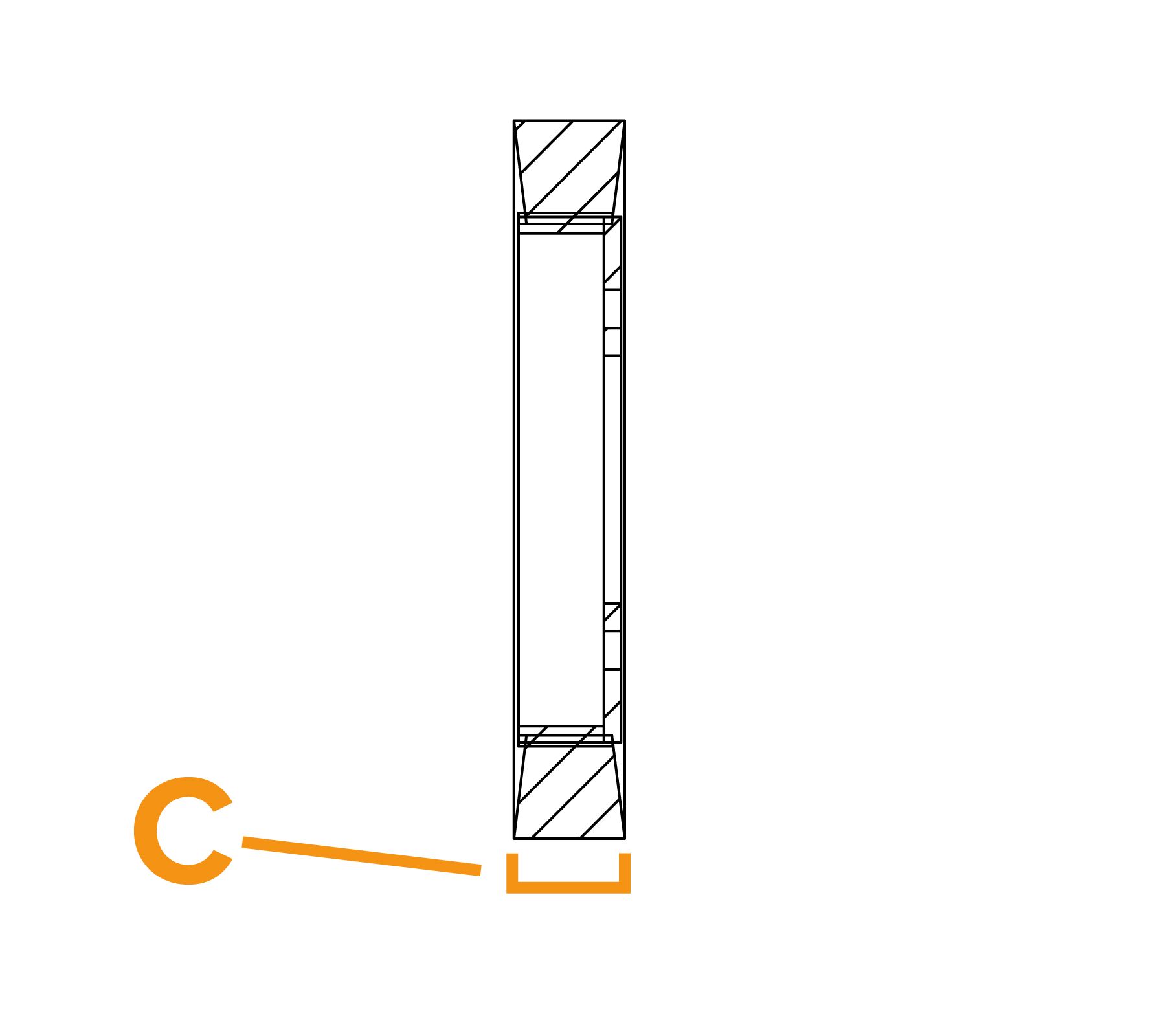 Spazzola ad anello per flangia a filo piatto - Schema C