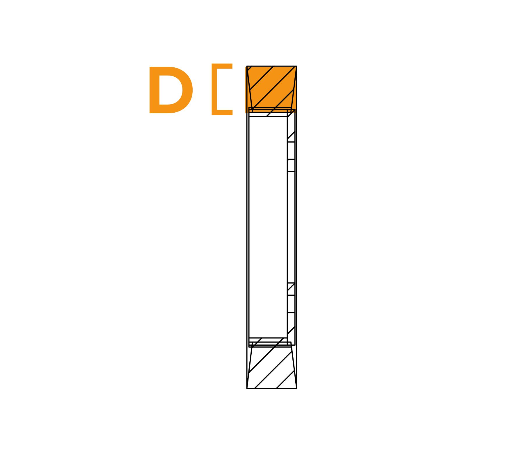 Escova de anel de flange de fio plano - diagrama D