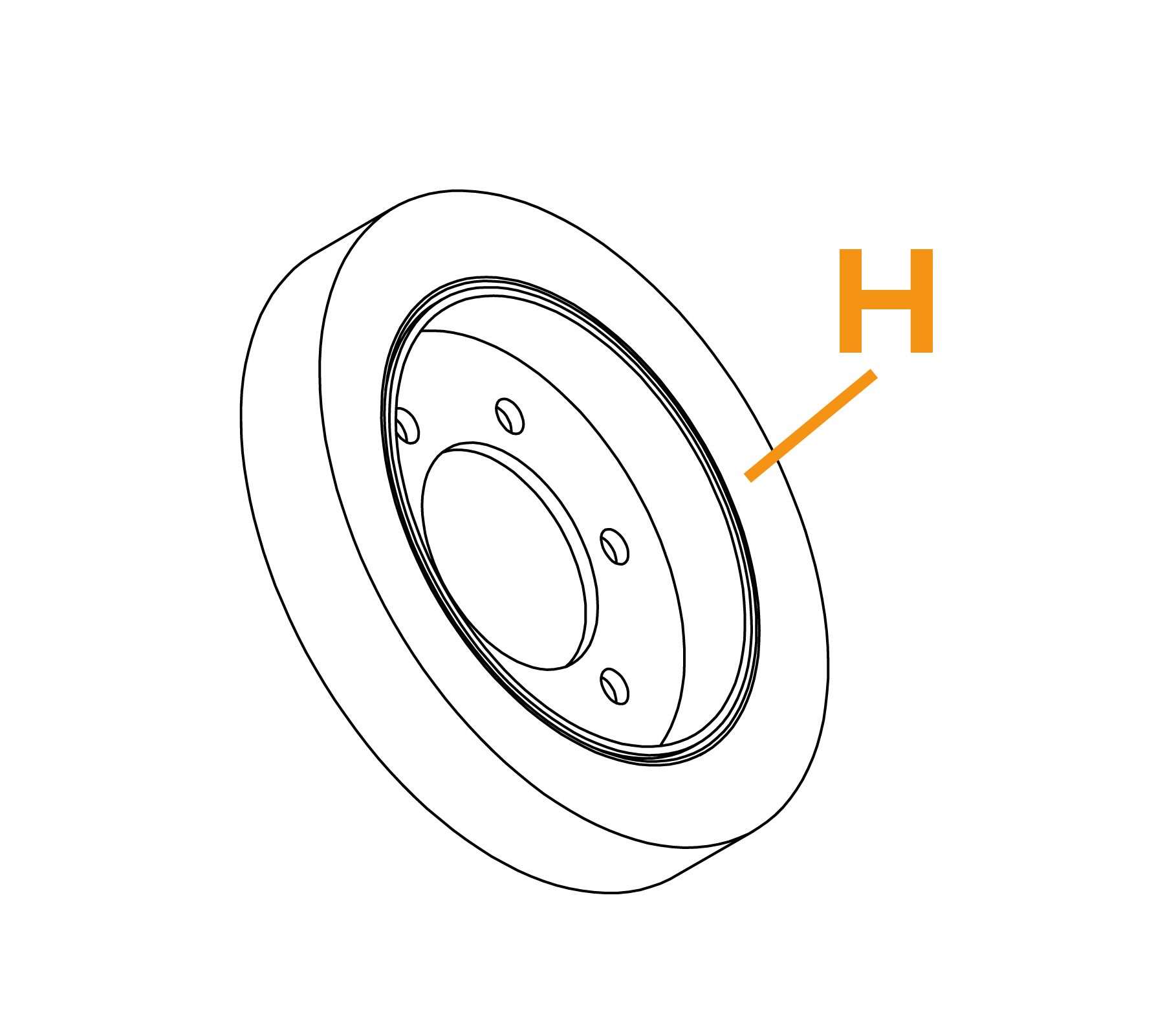 Brosse annulaire à bride en fil plat - Diagramme H